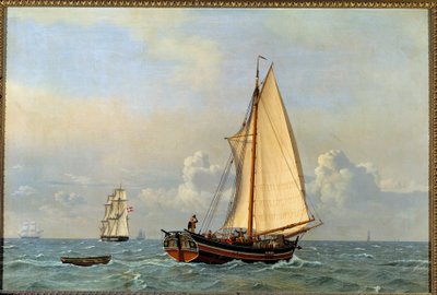 Egykori dán vonalhajó, 1831-ben hátszéllel Christoffer Wilhelm Eckersberg (1783-1853) festménye alkotó: Christoffer Wilhelm Eckersberg