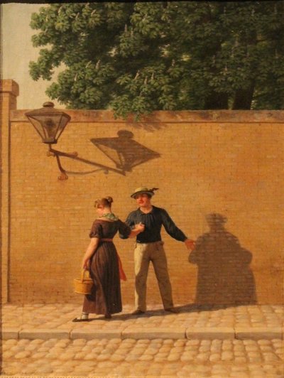 Dán:  En matros, som tager afsked med sin pige Egy tengerész, aki búcsút vesz a lányától. alkotó: Christoffer Wilhelm Eckersberg