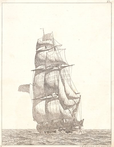 Dán:  Egy észak-amerikai brigg alkotó: Christoffer Wilhelm Eckersberg