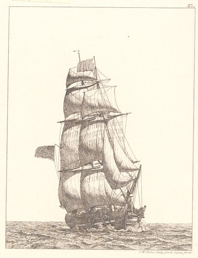 Dán:  Egy észak-amerikai brigg alkotó: Christoffer Wilhelm Eckersberg