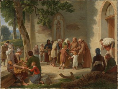 Vicelin kenyeret oszt a szegények között alkotó: Christoffer Wilhelm Eckersberg