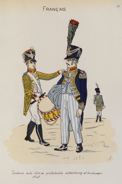 A hamburgi prefektusi őrség dobosa és pékmestere, 1806 körül alkotó: Christoph Suhr