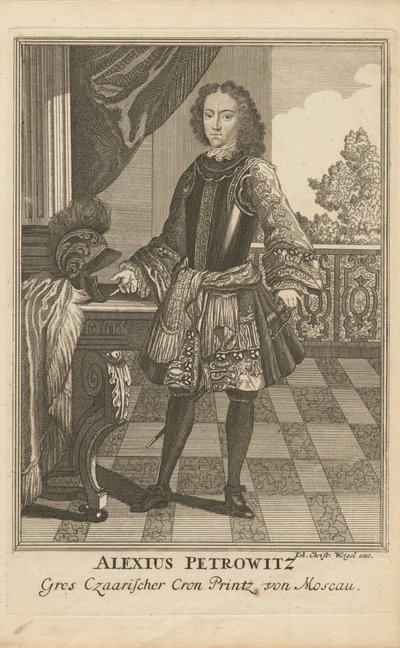 Alekszej Petrovics oroszországi Carevics portréja 1690-1718, 1710 alkotó: Christoph Wiegel