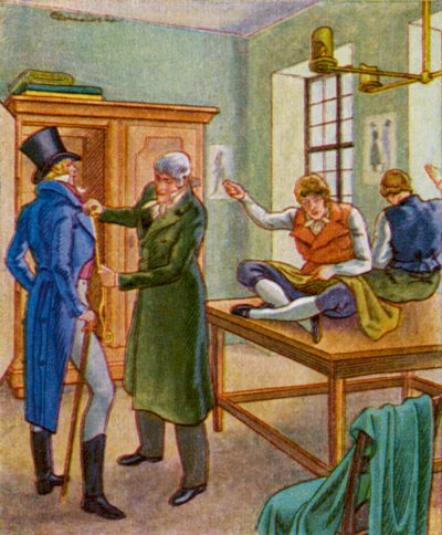 Herrenschneider / Férfi szabó (színes litográfia) alkotó: Christophe (1856-1945)