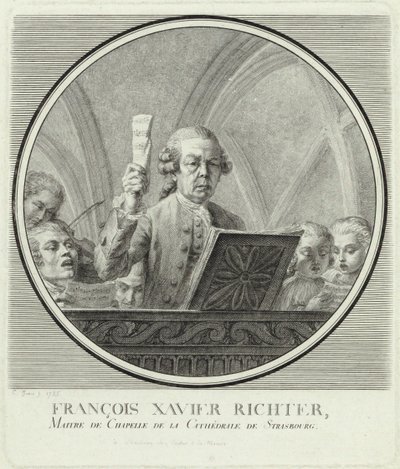 Franz Xaver Richter zeneszerző portréja 1709-1789, 1785. alkotó: Christophe Guerin