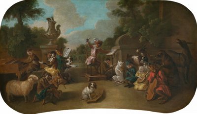 Singerie: A koncert, c. 1739. alkotó: Christophe Huet