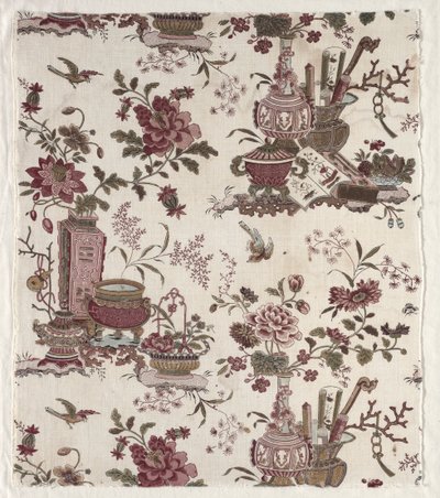 Fragment of Woodblock Printed Cotton, c. 1780. alkotó: Christophe Philippe Oberkampf