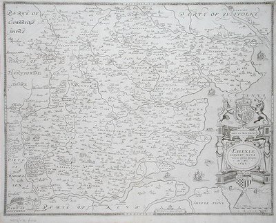 Essex térképe, William Web gravírozása, 1645-ben megjelent (metszet) alkotó: Christopher (after) Saxton