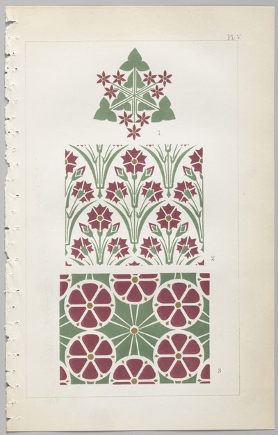 A dekoratív tervezés művészete: egy függelék, amely megadja a nap óráit, amikor a virágok nyílnak, kiadó: Day & Son, London, 1862 alkotó: Christopher Dresser