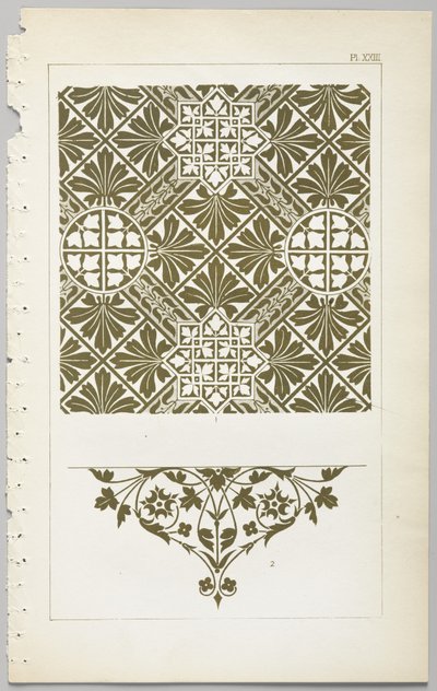 A dekoratív tervezés művészete: egy függelék, amely megadja a nap óráit, amikor a virágok nyílnak, kiadó: Day & Son, London, 1862 alkotó: Christopher Dresser