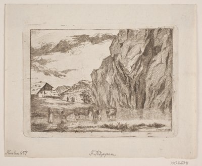 Hegyi táj alkotó: Christopher Friederich Köppen