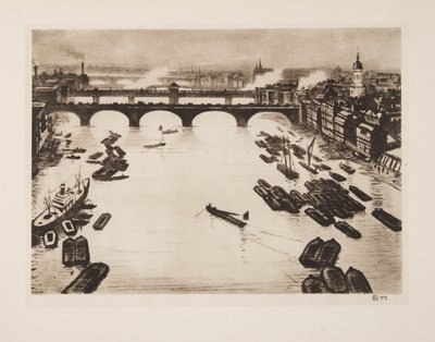 London Bridges, pub. 1924. alkotó: Christopher Richard Wynne Nevinson