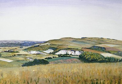 Amberley (akvarell és gouache papíron) alkotó: Christopher Richard Wynne Nevinson