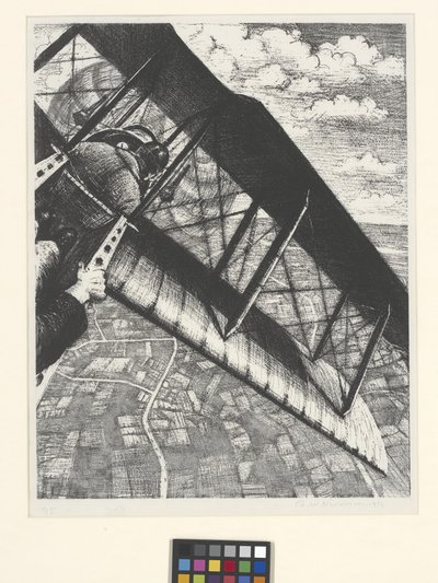 Repülőgép építés: 4000 láb magasságban (litográfia) alkotó: Christopher Richard Wynne Nevinson