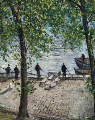 Halászok a Szajnán, 1939 alkotó: Christopher Richard Wynne Nevinson