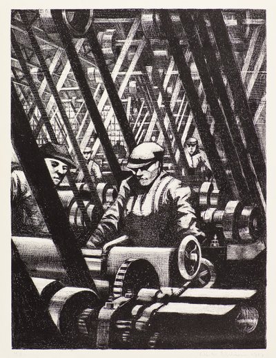 A motor készítése alkotó: Christopher Richard Wynne Nevinson