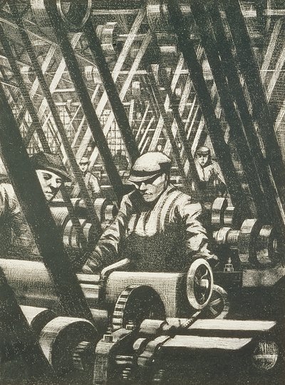 A motor gyártása, 1917 (maratás és szárazhús) alkotó: Christopher Richard Wynne Nevinson