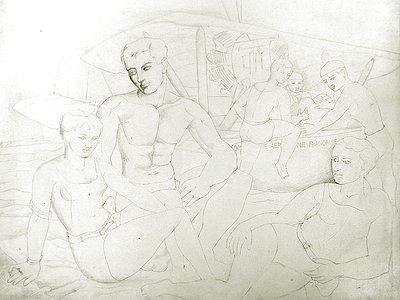 A fürdőzők alkotó: Christopher Wood