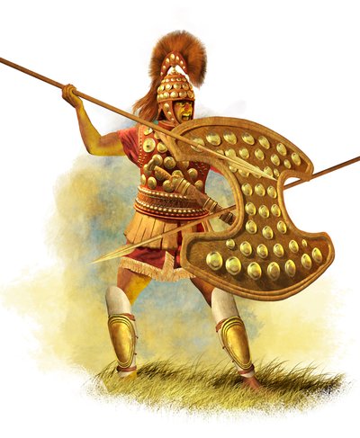 Ókori görög harcos, késő geometrikus korszak, 2015 (digitális ecset, 3d cgi) alkotó: Christos Giannopolous