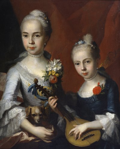 Két lány portréja, dátum nélkül alkotó: Circle of Antoine Pesne