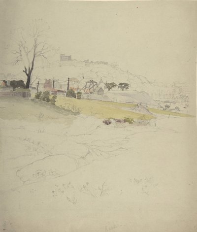 Kilátás egy kőtelepre a város szélén, 1840-49. alkotó: Circle of John Ruskin.