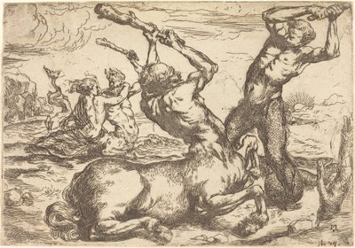 Harc egy kentaur és egy triton között alkotó: Circle of Jusepe de Ribera