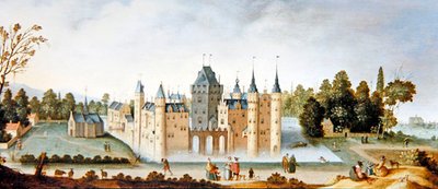 Egmond apátság és kastély (olaj, panel) alkotó: Claes Jacobsz. van der Heck