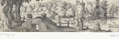 Kilátás egy kastélyra Szakmák és arcok Amszterdamban és környékén (sorozat címe) alkotó: Claes Jansz. Visscher (II) (attributed to)
