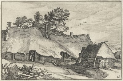 Farm és kis istálló Tájak farmokkal (sorozat címe) alkotó: Claes Jansz. Visscher (II)
