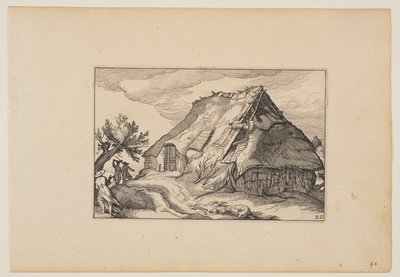A Barn, a Landscapes (Verscheyden aerdige Lanthuysen...) alkotó: Claes Jansz. Visscher