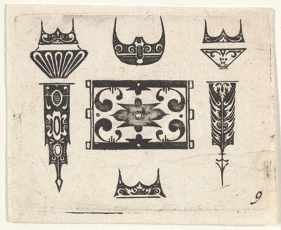 Blackwork nyomat kilenc motívummal, kb. 1620. alkotó: Claes Jansz Visscher