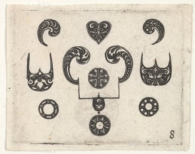 Blackwork nyomat különböző motívumokkal, kb. 1620. alkotó: Claes Jansz Visscher