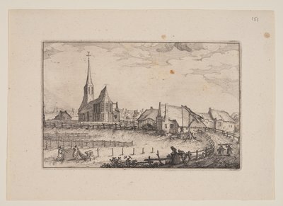 A falu Zandvoort, a Haarlem környéki kilátásokból (Plaisante Plaetsen) alkotó: Claes Jansz. Visscher