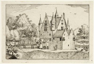 A Castle, 22. tábla a Pictures of Farms, Country Houses and Rustic Villages (Praediorum villarum et rusticarum casularum icones) után. alkotó: Claes Jansz. Visscher II