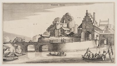 Város bejárata, a Tájképek (Playsante Lantschappen) című képből. alkotó: Claes Jansz. Visscher II