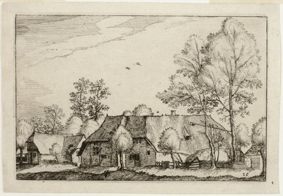Nagy tanya, tízes tányér a tanyák, vidéki házak és falusias falvak képei után (Praediorum villarum et rusticarum casularum icones) alkotó: Claes Jansz. Visscher II