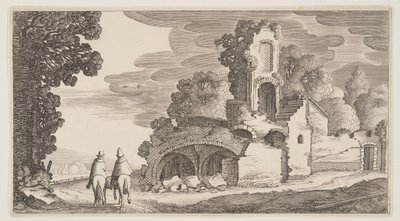 Romok az út mentén, a Landscapes (Playsante Lantschappen) című filmből. alkotó: Claes Jansz. Visscher II
