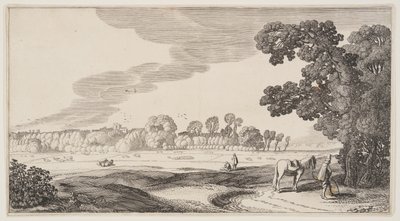 Kilátás a legelőkre, a Tájképek (Playsante Lantschappen) című képből alkotó: Claes Jansz. Visscher II