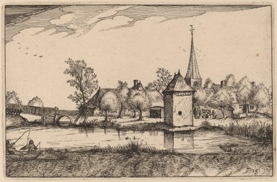 Tó és falu alkotó: Claes Jansz Visscher after Johannes van Doetechum, the Elder after Lucas