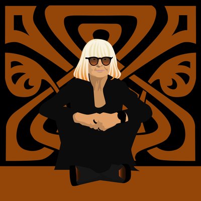 Barbara Hulanicki divattervező, a Biba alapítója, belsőépítész és illusztrátor portréja alkotó: Claire Huntley