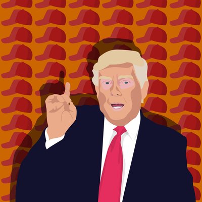 Trump és a baseballsapka alkotó: Claire Huntley