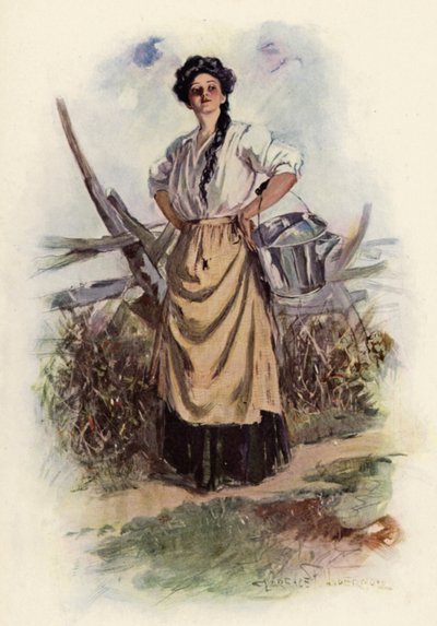 Hová mész, szép szobalányom (színes litó) alkotó: Clarence F. Underwood