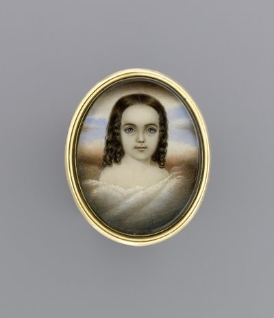 Egy lány portréja, 1852 körül (akvarell elefántcsonton) alkotó: Clarissa Peters