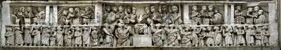 Constantine pénzt oszt a Liberalitas népnek. Konstantin boltívének részlete, 312-3 alkotó: Classical Antiquities