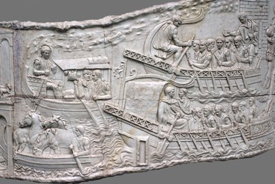 A római gályák. Traianus-oszlop dombormű-részlete, 1-2. század alkotó: Classical Antiquities