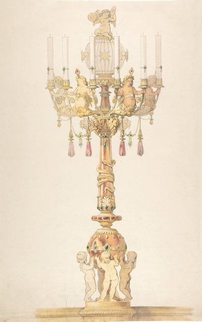Tervezés kandeláberhez, 1810-38. alkotó: Claude Aimé Chenavard