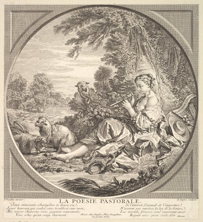Pásztorköltészet, kb. 1742. alkotó: Claude Augustin Duflos