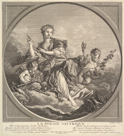 Szatírikus költészet, kb. 1741. alkotó: Claude Augustin Duflos