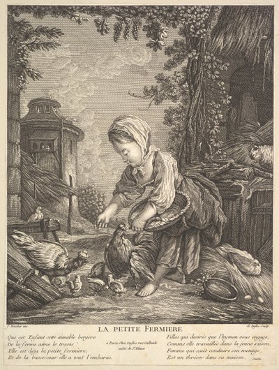 A kis tanyasi lány, kb. 1753. alkotó: Claude Augustin Duflos