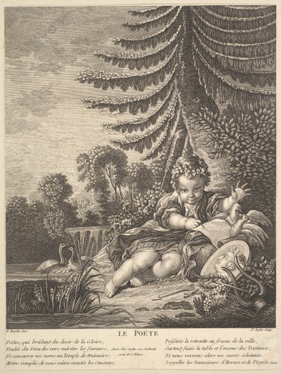 A költő, kb. 1753. alkotó: Claude Augustin Duflos